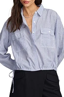 Lucky Brand Utility Button-Up Shirt in Blue Stripe at Nordstrom, Size X-Large Regular