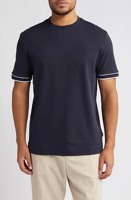 BOSS Tiburt Tipped T-Shirt Dark Blue at Nordstrom,