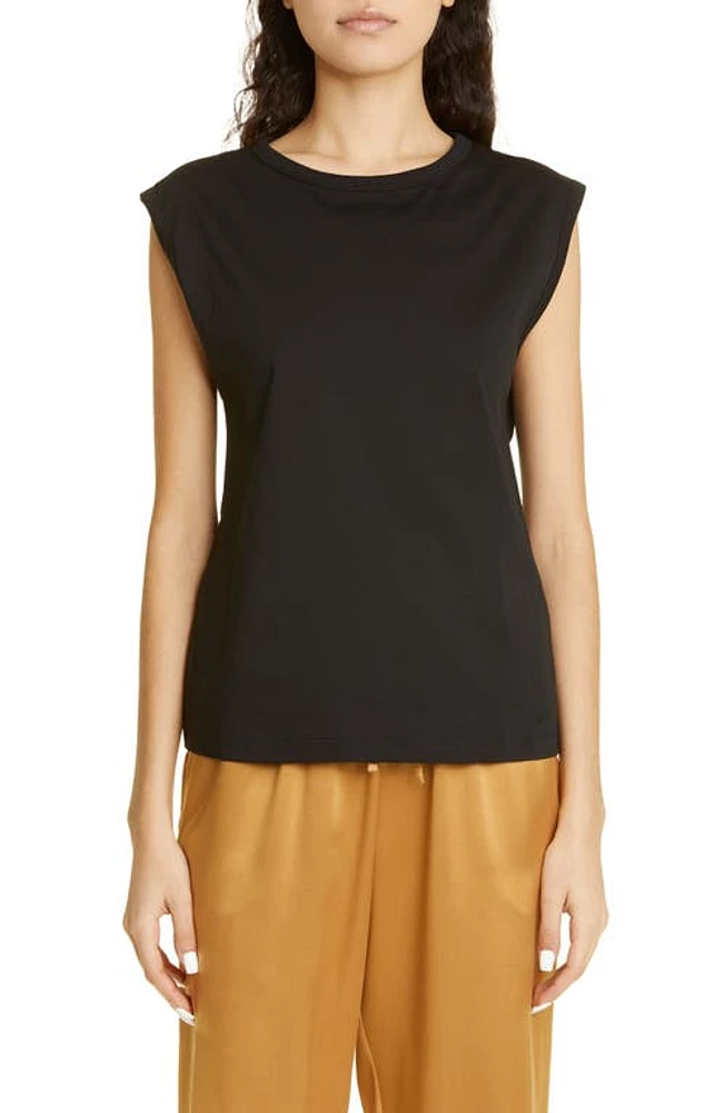 Loulou Studio Brani Sleeveless Cotton T-Shirt in Black at Nordstrom, Size X-Small