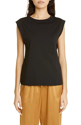 Loulou Studio Brani Sleeveless Cotton T-Shirt in Black at Nordstrom, Size X-Small