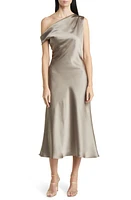 Amsale One-Shoulder Satin Midi Dress at Nordstrom,