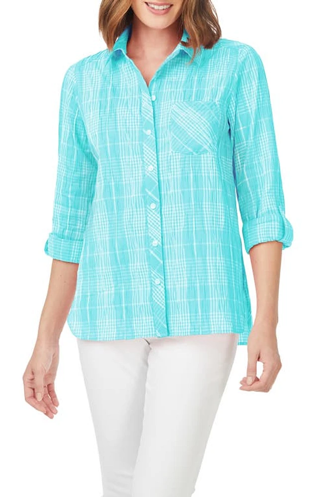 Foxcroft Cole Roll Sleeve Button-Up Shirt at Nordstrom