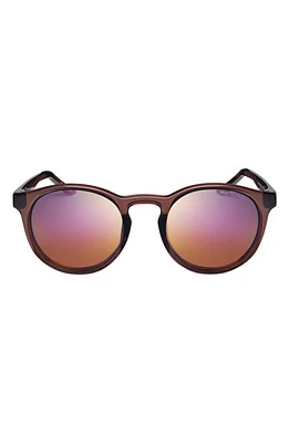 Nike Swerve 51mm Polarized Round Sunglasses in Plum Eclipse/Polar Pink Flash at Nordstrom