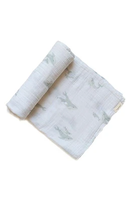 Pehr Print Organic Cotton Swaddle in Follow Me Whale at Nordstrom