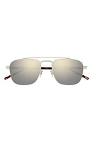 Saint Laurent 56mm Aviator Sunglasses in Ivory at Nordstrom