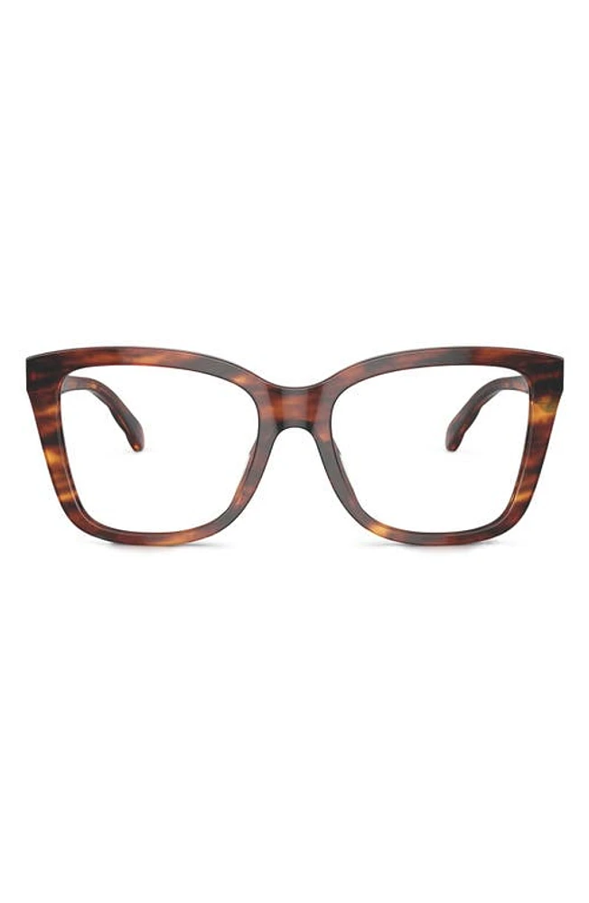 Tory Burch 55mm Square Optical Glasses in Dark Brown at Nordstrom