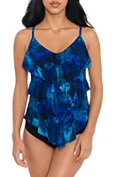 Magicsuit Hazy Daze Rita Ruffle Tankini Top Blue Multi at Nordstrom,