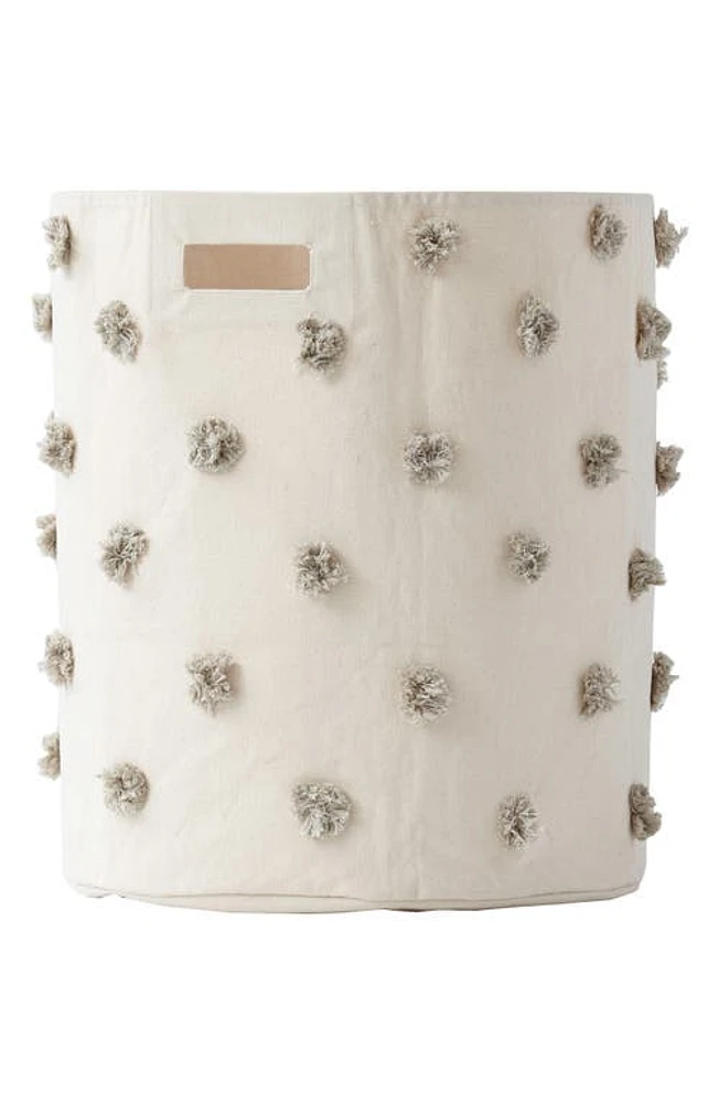 Pehr Pompom Canvas Hamper in Grey at Nordstrom