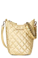 MZ Wallace Crosby Go Quilted Nylon Crossbody Bag in Light Gold Pearl Metallic at Nordstrom