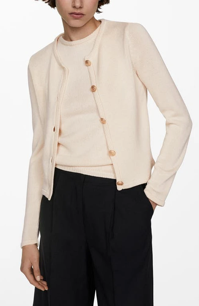 MANGO Eliot Cardigan Light Beige at Nordstrom,