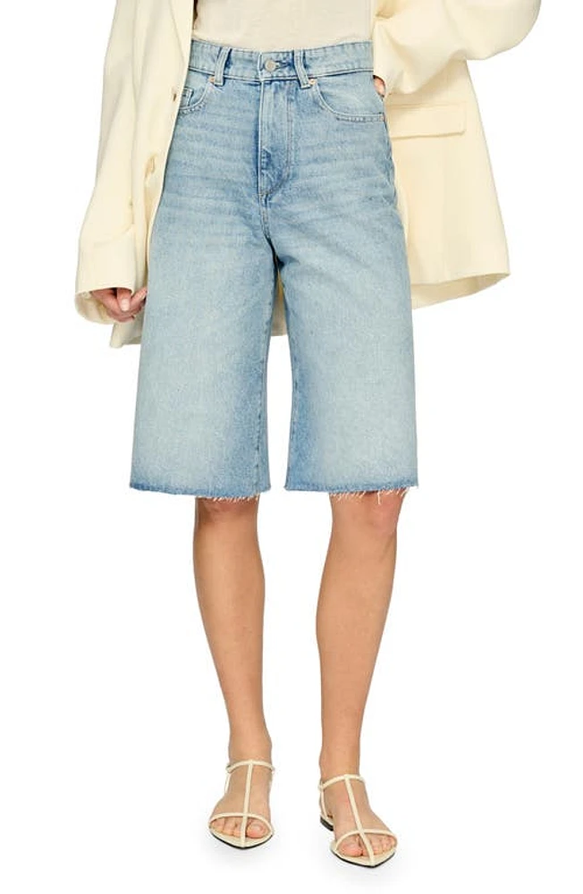 DL1961 Lucila High Waist Cutoff Bermuda Denim Shorts Clear Sky Vintage at Nordstrom,