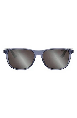 InDior S3I 56mm Rectangular Sunglasses in Shiny Light Blue /Smoke at Nordstrom