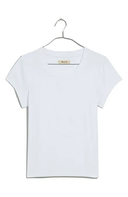 Madewell Supima Cotton Rib T-Shirt Eyelet White at Nordstrom,