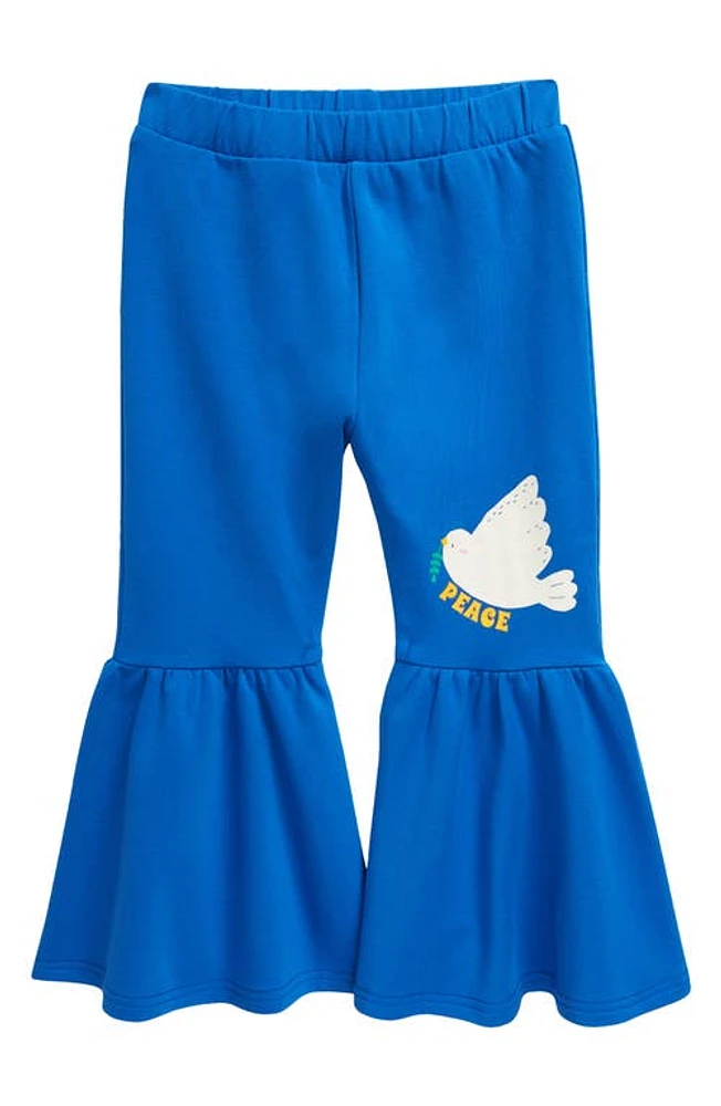 Rock Your Baby Kids' Peace Dove Flare Pants Blue at Nordstrom,