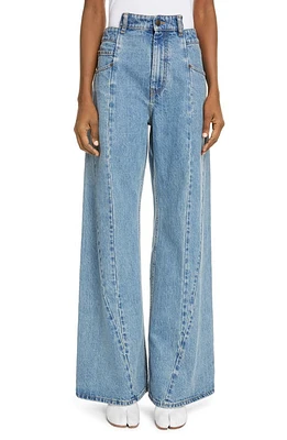 Maison Margiela Décortiqué Wide Leg Jeans Medium Blu Stone Wash at Nordstrom, Us