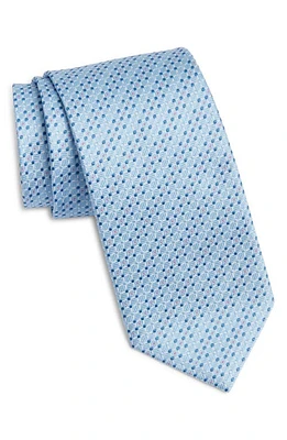 David Donahue Geometric Silk Tie in Sky at Nordstrom