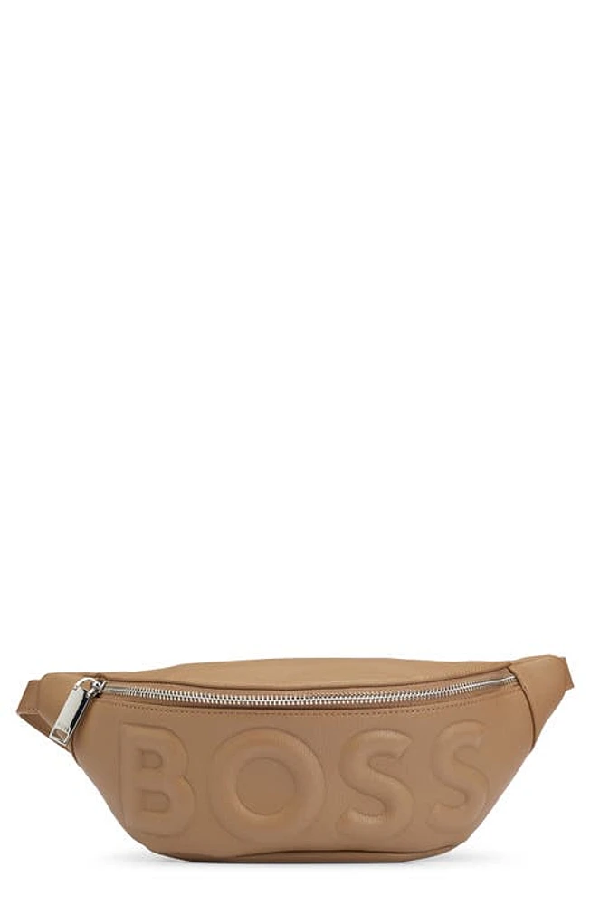 BOSS Olivia Faux Leather Belt Bag in Medium Beige at Nordstrom