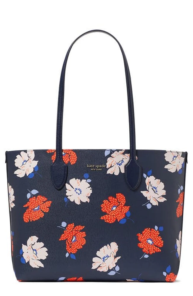 Kate Spade New York bleecker dotty floral print tote in Parisian Navy Multi at Nordstrom