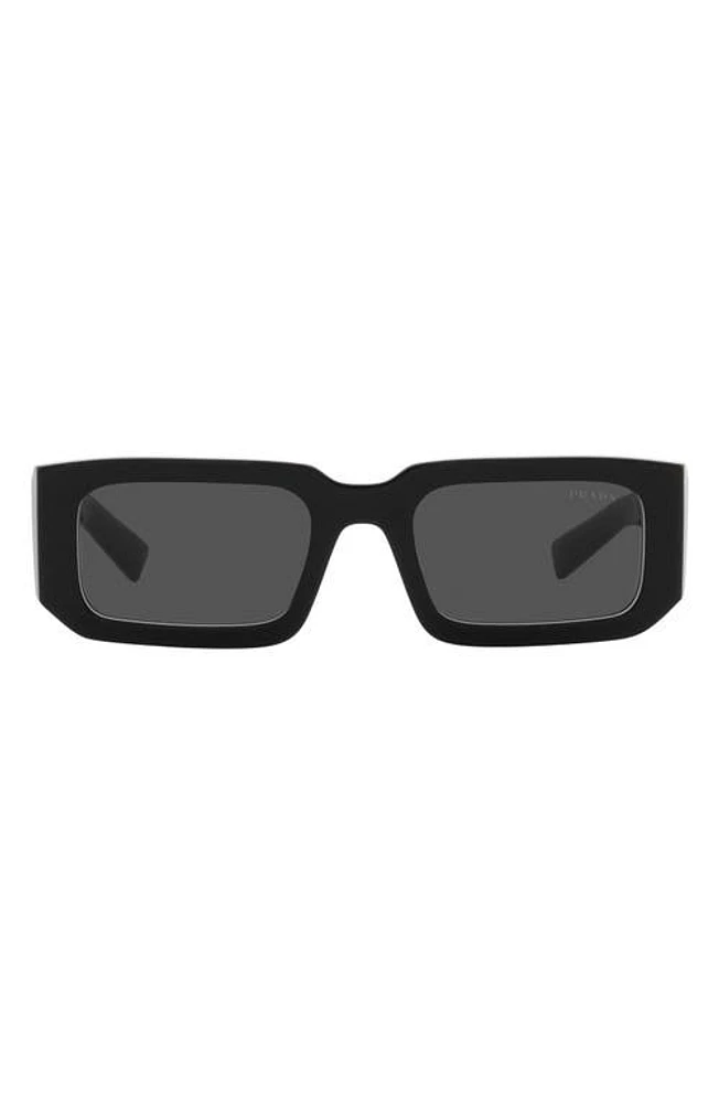 Prada 54mm Rectangular Sunglasses in Black/White at Nordstrom