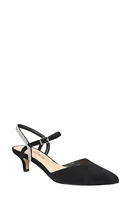 Bella Vita Katriana Crystal Strap Kitten Heel Pump Black Suede Leather at Nordstrom,