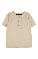 Miki Miette Kids' Pauli Short Sleeve Henley Oatmeal at Nordstrom,