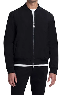 Bugatchi Full Zip Bomber Jacket Black at Nordstrom,