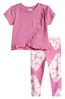 Splendid Topaz Ruffle Trim Top & Leggings Set Sherbet at Nordstrom,