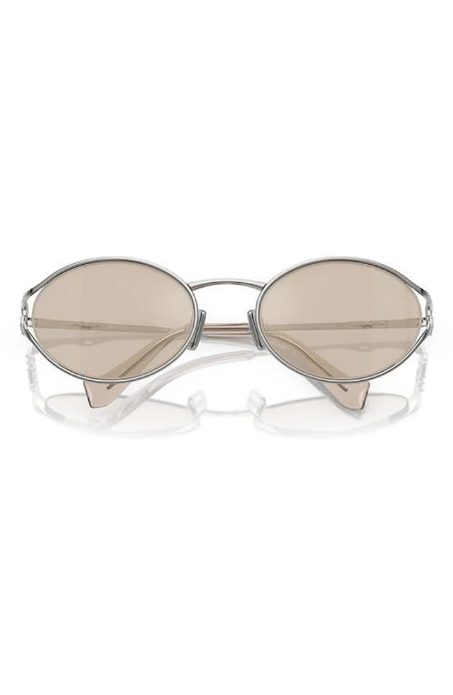 Miu Miu 54mm Oval Sunglasses in Silver at Nordstrom