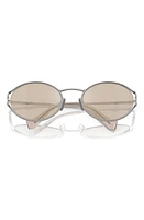 Miu Miu 54mm Oval Sunglasses in Silver at Nordstrom