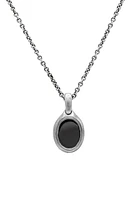 John Varvatos Men's Artisan Hematite Pendant Necklace in Silver at Nordstrom, Size 24