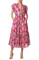 CIEBON Hilma Metallic Floral Print Maxi Dress at Nordstrom,