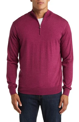 Peter Millar Autumn Crest Quarter Zip Sweater in Dark Radish at Nordstrom, Size Small