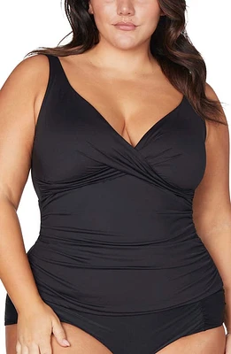 Artesands Hues Delacroix Cross Front D-Cup & Up Tankini Top Black at Nordstrom,