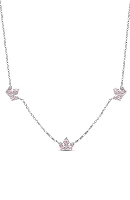 Lily Nily Tiara Frontal Necklace in Silver at Nordstrom