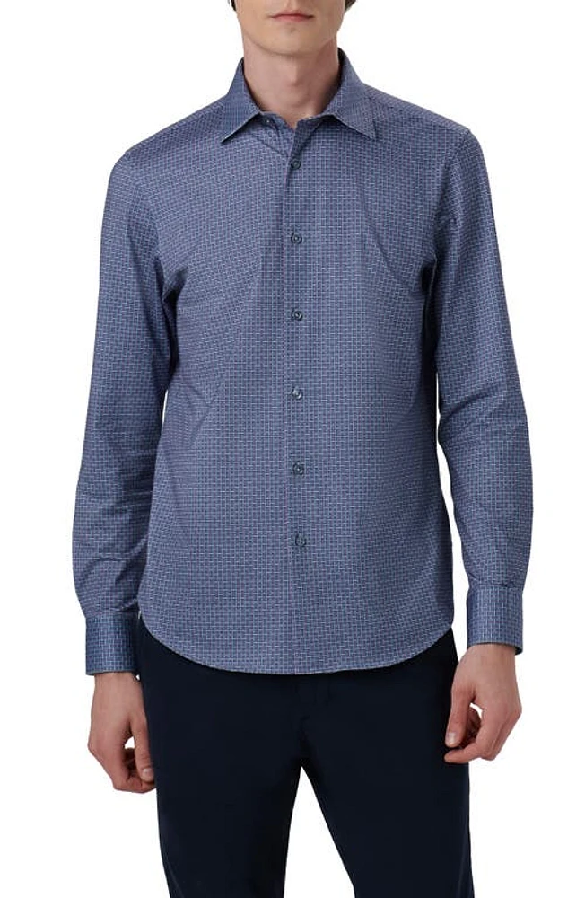 Bugatchi James OoohCotton Basketweave Print Button-Up Shirt Orchid at Nordstrom,