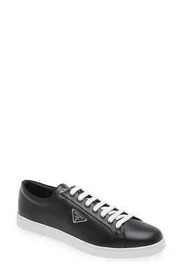 Prada Lane Triangle Logo Low Top Leather Sneaker at Nordstrom,