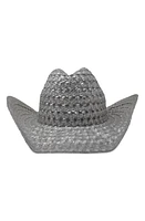 Gigi Burris Millinery Britney Metallic Detail Woven Hat in Silver at Nordstrom