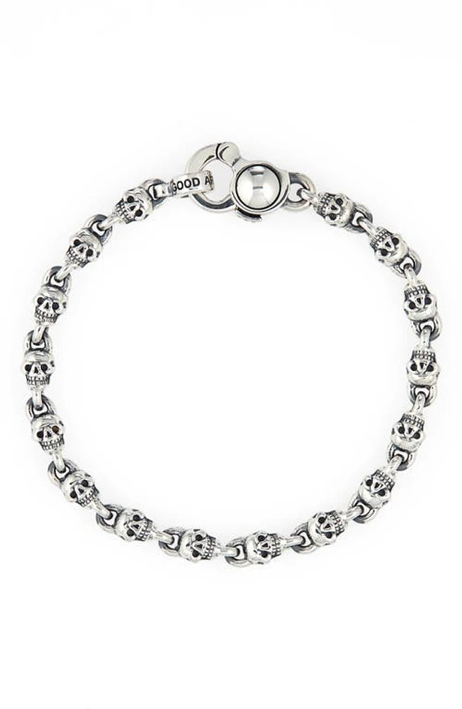 Good Art Hlywd Men's Skull Crusher Sterling Silver Bracelet at Nordstrom, Size 17