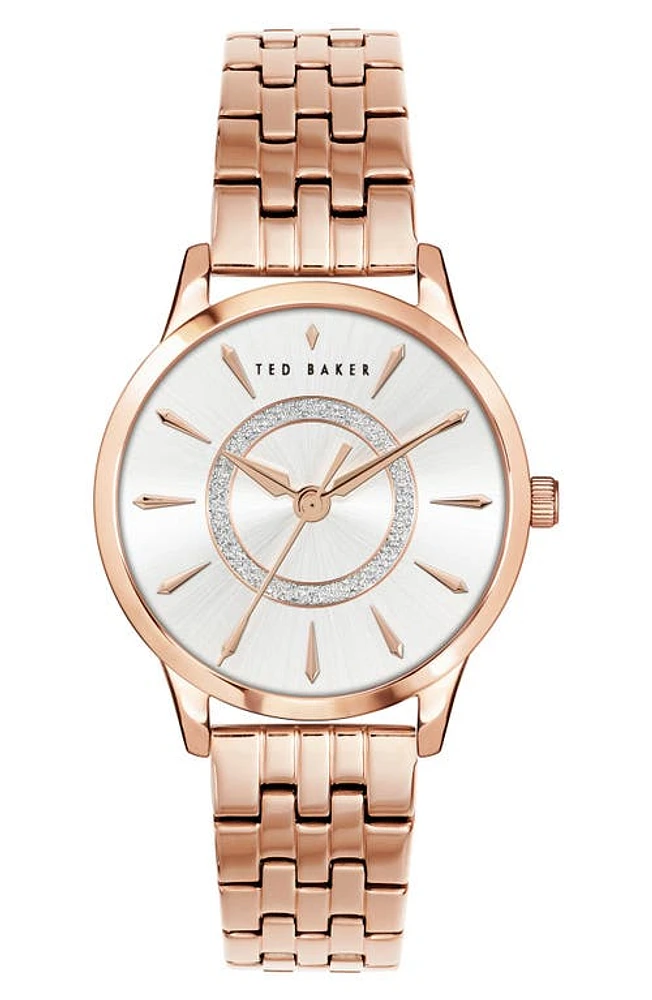 Ted Baker London Fitzrovia Charm Bracelet Watch, 34mm in Rose Gold at Nordstrom