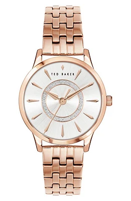 Ted Baker London Fitzrovia Charm Bracelet Watch, 34mm in Rose Gold at Nordstrom