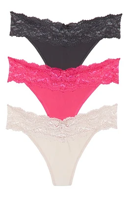 Skarlett Blue 3-Pack Goddess Lace Thongs Ph/rom/pnk at Nordstrom,