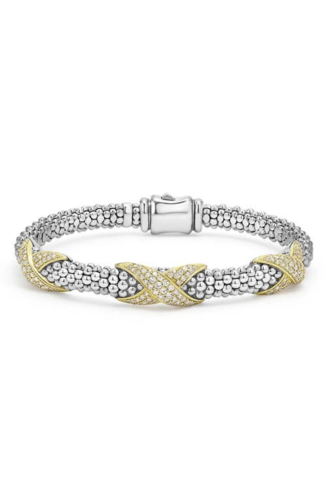 LAGOS Embrace Pavé Diamond Station Bracelet in Silver at Nordstrom