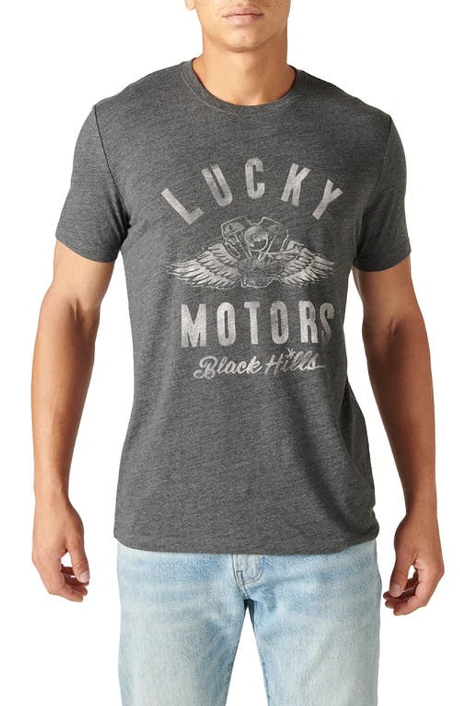 Lucky Brand Morrison Motor Graphic T-Shirt in Dark Grey at Nordstrom, Size Large