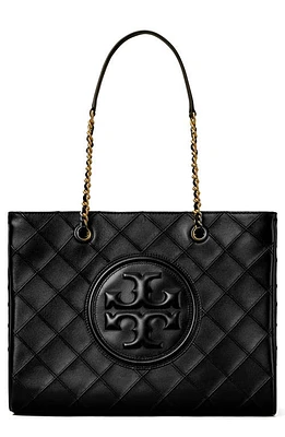 Tory Burch Fleming Soft Quilted Leather Convertible Chain Tote in Black at Nordstrom