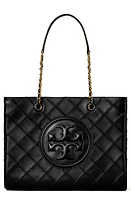 Tory Burch Fleming Soft Quilted Leather Convertible Chain Tote in Black at Nordstrom