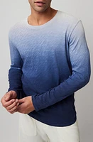 ATM Anthony Thomas Melillo Ombré Long Sleeve Cotton Slub T-Shirt Salt Grey /Ink Combo at Nordstrom,