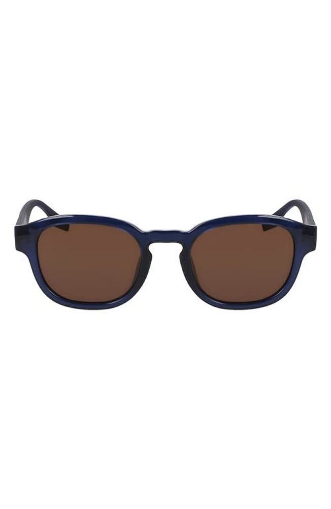 Converse Fluidity 50mm Round Sunglasses in Crystal Converse Navy at Nordstrom