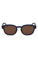 Converse Fluidity 50mm Round Sunglasses in Crystal Converse Navy at Nordstrom