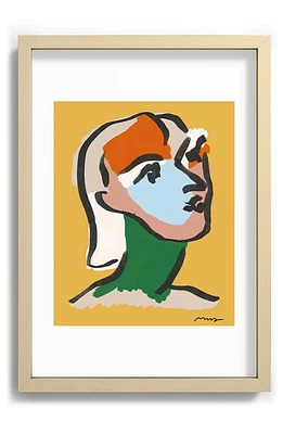 Deny Designs Ninette In Yellow Framed Art Print in Green at Nordstrom