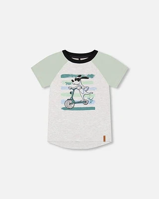 Deux Par Deux Boy's Organic Cotton Raglan T-Shirt Oatmeal Mix at Nordstrom